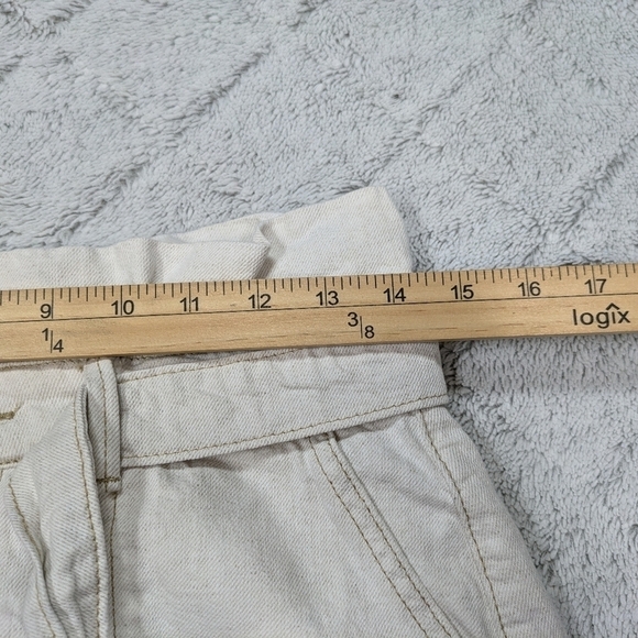 Free People Skirt Women's 6 White Oatmeal Splendor In The Grass Denim Belt - Picture 4 of 9